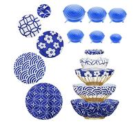 Couvercles De Bol 5 Pièces En Silicone Et 6 Pièces En Tissu - Réutilisables Et À Micro-Ondes