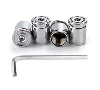 Couvercles de Bouchons de Tige de Valve de Pneu 4 Pièces,Bouchons de Valve de Pneu en Laiton Plaqué avec Clé pour Voitures,Vélos,Camions,Motos