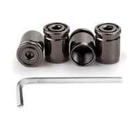 Couvercles de Bouchons de Tige de Valve de Pneu 4 Pièces,Bouchons de Valve de Pneu en Laiton Plaqué avec Clé pour Voitures,Vélos,Camions,Motos