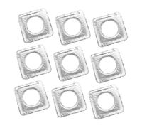 Couvercles de Brûleur de Cuisinière à Gaz 10 Pièces en Aluminium Argenté | Feuilles Carrées, Usage la Cuisine, Doublures Réutilisables et Anti-huile, Lot de 10