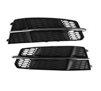 couvercles de calandre Calandre Convient pour Audi A6 C7 S-Line 2015 2016 2017 2018 1 Paire de calandres de phares antibrouillard de Voiture en nid d'abeille(with Chrome)