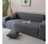 Couvercles de canapé Extensible lavables - Soft à 360 ° Couvercle de canapé de canapé à Couvert Complet à 360 ° Dark Grey Four-Seater (235cm-300cm/92.5in-118.1in)