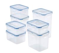 Couvercles de conservation des aliments/contenants herm tiques LOCK & LOCK Easy Essentials sans BPA 14 pi ces - Grand rectangle transparent
