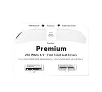 Couvercles de couvercle de toilette jetables - Abat-jour de toilette rinçables, lot de 250 housses de chaise en papier semi-pliées | Doublure sanitaire de 14 x 16 pouces pour l'hygiène publique de la