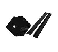 Couvercles de Cuisinière à Gaz Ptfe 8 Pièces, Noir, Trou Central | Protège-brûleurs Réutilisables, Lavables, pour Plan Cuisine, Graisse et Résidus Brûlés