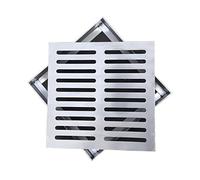 Couvercles De Drain Carrés avec Cadre, Kit De Grille De Tranchée D'égout, Siphon De Sol en Acier Inoxydable, Grille De Drainage, Couvercle De Drain De Douche De Salle De Bain(25x25x3cm)
