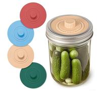 Couvercles de fermentation en silicone pour bocaux à large ouverture avec ventilation automatique et suivi de la date pour éviter la détérioration et les résultats riches en probiotiques