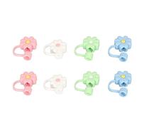 Couvercles de paille en Silicone, 8 pièces, anti-poussière, réutilisables, inodores, pointes de paille, protecteur pour fête, voyage, usage domestique