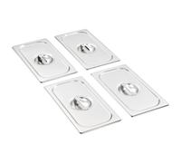 vidaXL 4x Couvercles de Plateau GN 1/3 Ustensiles de Cuisine Rectangulaire Combiné avec des Plateaux Restaurant Cuisine Maison Hôtel Acier 325x176 mm