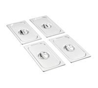 vidaXL Couvercles pour plateaux GN 1/3 4 pcs Acier inoxydable 325x176 mm