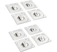 vidaXL Couvercles de plateau GN 1/6 – 8 pièces – Acier inoxydable 176 x 162 mm