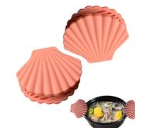 Couvercles De Poignée De Casserole En Silicone - 2 Pièces En Forme De Coquille, Housse Isolante Résistante À La Chaleur, Poignées En Silicone Antidérapantes Pour Casseroles Et Poêles, Résistantes À L'