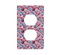 Couvercles de prise de courant duplex, plaques murales de taille standard 1 bande, plaque murale décorative pour gâteau de beignet de dessin animé, couvercle de prise électrique