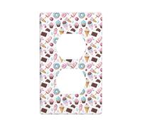 Couvercles de prise de courant duplex, plaques murales de taille standard 1 bande, plaques murales imprimées de beignets au chocolat, plaque murale, couvercle de prise électrique décoratif