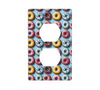 Couvercles de prise de courant duplex, plaques murales de taille standard 1 bande, plaques murales imprimées de beignets arc-en-ciel, plaque murale, couvercle de prise électrique décoratif