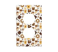 Couvercles de prise de courant duplex, plaques murales de taille standard 1 bande, plaques murales imprimées de gâteau de beignet au chocolat, plaque murale, couvercle de prise électrique décoratif