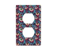 Couvercles de prise de courant duplex, plaques murales de taille standard à 1 bande, couvercle de sortie imprimé œil abstrait, plaque murale, couvercle de prise électrique décoratif