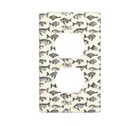 Couvercles de prise de courant duplex, plaques murales de taille standard à 1 bande, couvertures de sortie imprimées de poissons à gros œil, plaque murale, couvercle de prise électrique décoratif