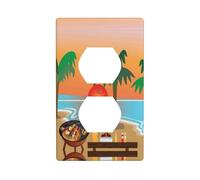 Couvercles de prise électrique Beach Party Sundown Tropical Holiday Taille standard 11,4 x 7 cm Thermoplast polycarbonate incassable