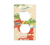 Couvercles de prise électrique Island of Cuba, taille standard, 11,4 x 7 cm, thermoplastique polycarbonate incassable