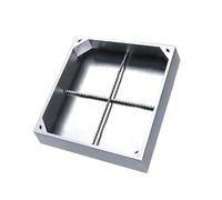Couvercles de regard invisibles en acier inoxydable robustes, couvercles de fosse septique encastrés carrés avec bases, adaptés aux trottoirs et aux allées(15.7inx15.7in,1.9in)