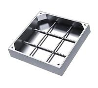 Couvercles de regard invisibles en acier inoxydable robustes, couvercles de fosse septique encastrés carrés avec bases, adaptés aux trottoirs et aux allées(19.6inx19.6in,1.9in)
