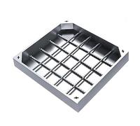 Couvercles de regard invisibles en acier inoxydable robustes, couvercles de fosse septique encastrés carrés avec bases, adaptés aux trottoirs et aux allées(35.4inx35.4in,3.1in)