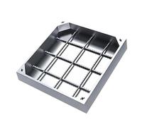Couvercles de regard invisibles en acier inoxydable robustes, couvercles de fosse septique encastrés carrés avec bases, adaptés aux trottoirs et aux allées(27.5inx27.5in,3.1in)