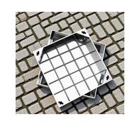 Couvercles de regards, Couvercle de fosse septique carré avec base, forte résistance à la pression en acier inoxydable, structure stable(60 * 60 * 5cm/23.6 * 23.6 * 1.96in)