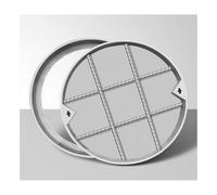 Couvercles de regards, Couvercle et cadre de trou d'homme ronds, matériau en acier inoxydable 304, adapté à plusieurs scénarios(30 * 30 * 5cm/11.8 * 11.8 * 1.96in)