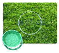 Couvercles de regards en résine, Couvercle de trou d'homme en résine Composite, rond, carré, multi-tailles, résistant aux intempéries, antivol d'herbe Invisible(Round 70*70CM/27.5*27.5IN)