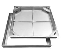 Couvercles de Regards encastrés et couvercles carrés dissimulés en Acier Inoxydable Robuste de 400 x 400 mm pour patios, Jardins et Cours - Solutions d'entretien des Regards.