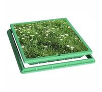 Couvercles de regards verts invisibles, Tailles multiples carrées rondes vertes de couverture de trou d'homme enfoncées for le jardin(WxL/80x80cm)