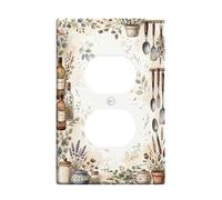 Couvercles de sortie duplex pour bouteilles en verre - Plaque murale rustique vintage - Couvertures décoratives en plastique marron d'automne de taille standard pour nouvel appartement, maison