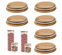 Couvercles de tasse en bois couvercles de bocaux avec joint en silicone couvercles de stockage en verre hermétiques pour pots Gu Pot 6 pièces couvercle de tasse en bois couvercles de bocaux couvercles
