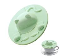 Couvercles de tasse en silicone - Avec porte-sachet de thé en silicone et anti-poussière - Couvercle en verre de chat - Pour bureau, étude, maison, bureau, adultes, adolescents, , café, eau