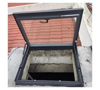 Couvercles de trappe de toit de 20, 22, 24, 26, 28, 30, 32, 34, 36, 38 et 40 pouces, couvercle d'accès au toit en métal - verre trempé et poignée de verrouillage à rotation à 90°, fenêtre de