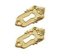 Couvercles de trous serrure antiques 45x23mm, 4 pièces, tête verrouillage tiroir, coin décoratif, Code d'angle, plaque en alliage for boîtes à bijoux bois pour Serrures de Porte(Gold)