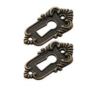Couvercles de trous serrure antiques 45x23mm, 4 pièces, tête verrouillage tiroir, coin décoratif, Code d'angle, plaque en alliage for boîtes à bijoux bois pour Serrures de Porte(Antique Bronze)
