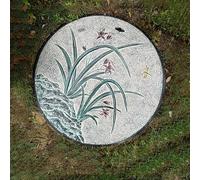 Couvercles décoratifs pour fosses septiques, couvercle de fosse septique pour allée (armature et finition grès), couvercle de regard de visite rond et antidérapant (capacité 10 tonnes)(B)