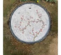 Couvercles décoratifs pour fosses septiques, couvercle de fosse septique pour allée (armature et finition grès), couvercle de regard de visite rond et antidérapant (capacité 10 tonnes)(D)