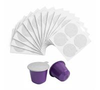Couvercles en Papier Aluminium Autocollants 37mm pour Capsules Espresso Réutilisables, Opercule Thermoscellable Compatible avec Nespresso Original Line, Scellage Fraîcheur Café Rechargeable (Argent)