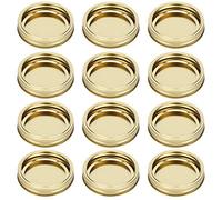 Couvercles en pot Mason en acier inoxydable, capuchons de rangement ronds de type rond 12pcs avec alimentation en silicone (XH00179 GOLD)