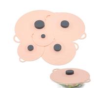 Couvercles en Silicone, 5 Pièces Tailles Différentes Couvercle Fraîcheur en Silicone, pour Bols, Casseroles, Assiettes, Tasses, Fours, Réfrigérateurs(Rose)