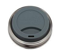 Couvercles en silicone avec bandes en acier inoxydable antirouille par Mason Jar Lifestyle (lot de 2, gris anthracite, large ouverture)