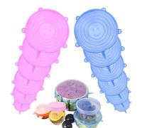 Couvercles Extensibles en Silicone - 12 Paquets Réutilisables pour la Conservation des Aliments - Pour Bols