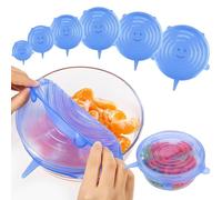 Couvercles extensibles en silicone,6 paquets de couvercles en silicone réutilisables pour la conservation des aliments, couvercles en silicone pour les bols