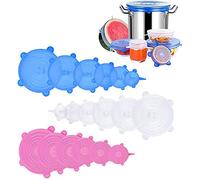 Couvercles extensibles en silicone, lot de 18 couvercles flexibles réutilisables pour emballer tous types de contenants alimentaires, couvercles alimentaires en silicone