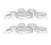 Lot 12 couvercles micro-onde blancs extensibles en silicone - 6 tailles HobbyTech