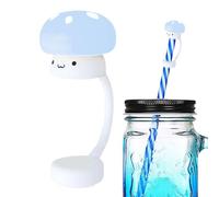 Couvercles pour embouts de paille, couvercles de paille en silicone en forme de champignon, couvercle de paille portable en silicone, couvercle de paille de dessin animé pour